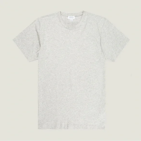 Men's sunspel riviera Crew Neck T-Shirt gray large - Picture 3 of 7